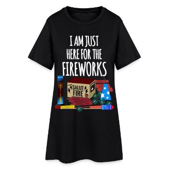 Pyro Drôle Drôle de Feux d’artifice Réveillon du Nouvel An - Robe T-shirt Femme - noir - Devant