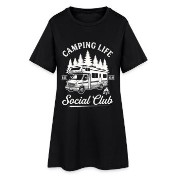 Conception de la vie de camping pour les amateurs de camping-car - Robe T-shirt Femme - noir - Devant