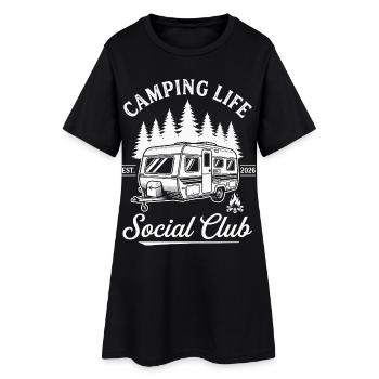 Chemise de camping pour les fans de caravanes - Robe T-shirt Femme - noir - Devant