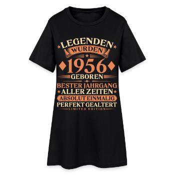 Legenden wurden 1956 geboren – 70. Geburtstag - Frauen T-Shirt-Kleid - Schwarz - Vorne