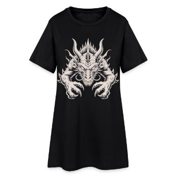 T-shirt Dragon Fantastique – Dragon Mythologique - Robe T-shirt Femme - noir - Devant