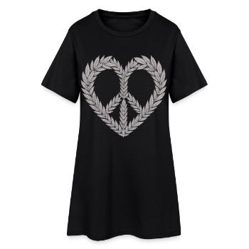 T-shirt en forme de cœur au cannabis – Amour de feuilles de chanvre - Robe T-shirt Femme - noir - Devant