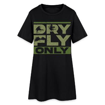 Pêche à la mouche Pêcheur à la mouche À la mouche sec uniquement - Robe T-shirt Femme - noir - Devant