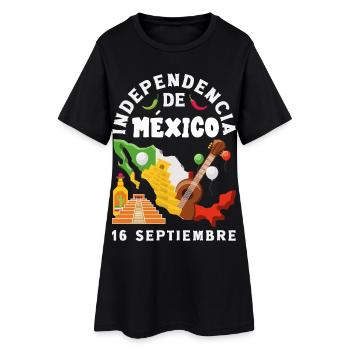 Mexiko Stolz & Heimat Mexikaner Mexico Flagge - Frauen T-Shirt-Kleid - Schwarz - Vorne