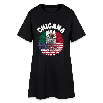 Fierté du Mexique & Maison Drapeau du Mexique - Robe T-shirt Femme - noir - Devant