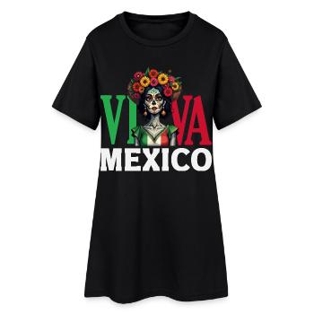 Mexiko Stolz & Heimat Mexikaner Mexico Flagge - Frauen T-Shirt-Kleid - Schwarz - Vorne