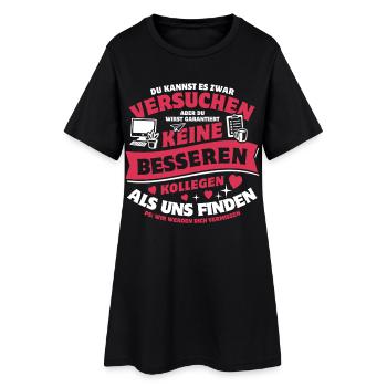 Kollegen - Jobwechsel - Kündigung - Spruch - Frauen T-Shirt-Kleid - Schwarz - Vorne