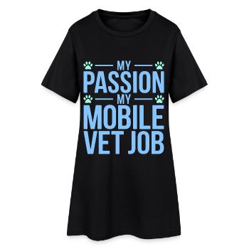 Mobile Vet My Passion My Pet Care Professional - Frauen T-Shirt-Kleid - Schwarz - Vorne