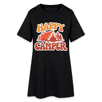 Happy Camper – Tent Motif - Women’s T-Shirt Dress - black - Front