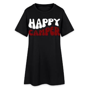 Lettrage Happy Camper en plein air - Robe T-shirt Femme - noir - Devant