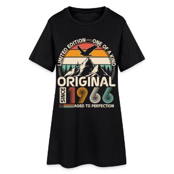 Cadeau d’anniversaire original vintage de 1966 - Robe T-shirt Femme - noir - Devant