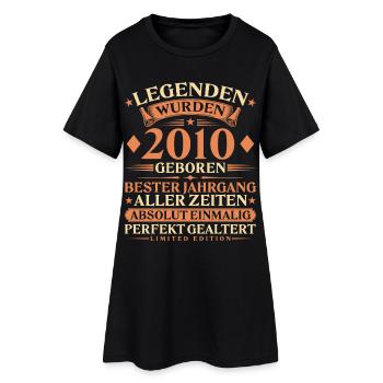 Legenden wurden 2010 geboren – 16. Geburtstag - Frauen T-Shirt-Kleid - Schwarz - Vorne