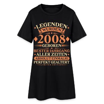 Legenden wurden 2008 geboren – 18. Geburtstag - Frauen T-Shirt-Kleid - Schwarz - Vorne