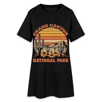 Parc national du Grand Canyon Rétro - Robe T-shirt Femme - noir - Devant