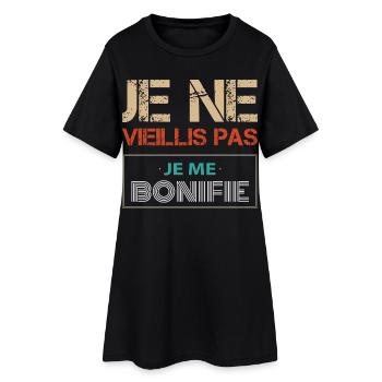Je Ne Vieillis Pas Humour Anniversaire Homme Femme - Robe T-shirt Femme - noir - Devant