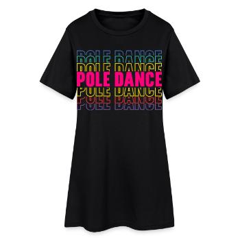 Pole Dance Danse Fitness - Frauen T-Shirt-Kleid - Schwarz - Vorne