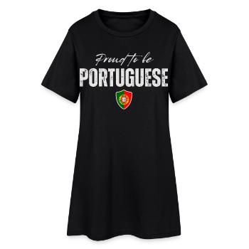 Portugais fier, fabriqué au Portugal - Robe T-shirt Femme - noir - Devant