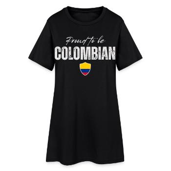 Fier d’être Colombien, fabriqué en Colombie - Robe T-shirt Femme - noir - Devant
