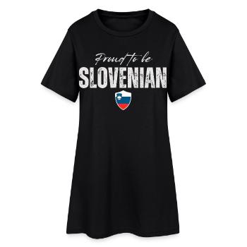Fier Slovène, fabriqué en Slovénie - Robe T-shirt Femme - noir - Devant