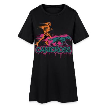 Canicross Running avec Chien - Robe T-shirt Femme - noir - Devant