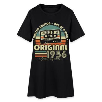 Original 1956 Vintage Vintage Anniversaire Rétro - Robe T-shirt Femme - noir - Devant