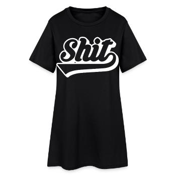 Merde Rétro Script - Robe T-shirt Femme - noir - Devant