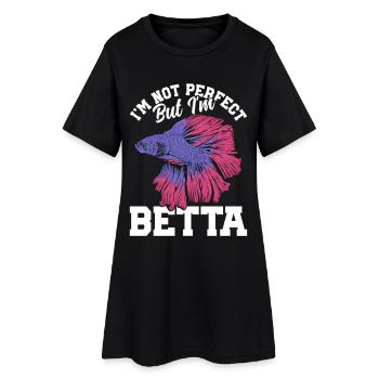Poisson de combat siamois Je ne suis pas parfait mais je le suis - Robe T-shirt Femme - noir - Devant