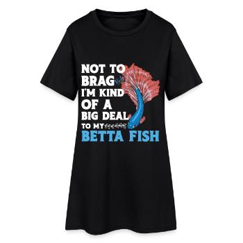 Betta du propriétaire d’aquarium siamois de combat - Robe T-shirt Femme - noir - Devant