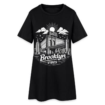 Brooklyn Vibes New York City Urban Skyline - Robe T-shirt Femme - noir - Devant