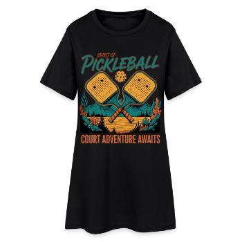 Pickleball Spirit Of Pickleball Court Adventure - Women’s T-Shirt Dress - black - Front