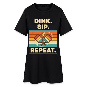 Pickleball Funny Player Love Pickleball Dink Sip - Women’s T-Shirt Dress - black - Front