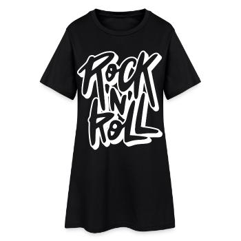 Rock 'n' Roll Graffiti-Text - Frauen T-Shirt-Kleid - Schwarz - Vorne