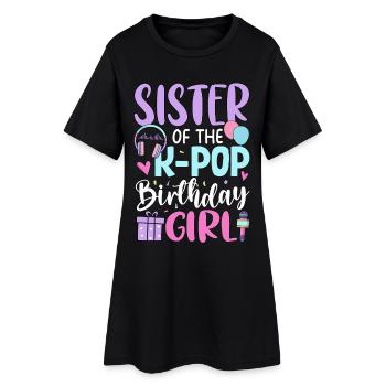 Sœur de la fille d’anniversaire de K Pop - Robe T-shirt Femme - noir - Devant