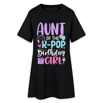 Tante de la fille d’anniversaire de K Pop - Robe T-shirt Femme - noir - Devant