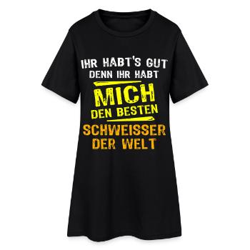 Schweisser Geschenk - Frauen T-Shirt-Kleid - Schwarz - Vorne