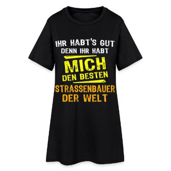 Strassenbauer Geschenk - Frauen T-Shirt-Kleid - Schwarz - Vorne