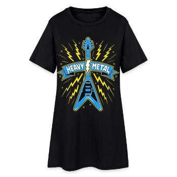 Bannière Heavy Metal avec guitare électrique - Robe T-shirt Femme - noir - Devant