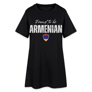 Stolz, Armenier zu sein, hergestellt in Armenien - Frauen T-Shirt-Kleid - Schwarz - Vorne