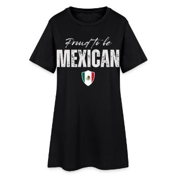 Stolz, Mexikaner zu sein, hergestellt in Mexiko - Frauen T-Shirt-Kleid - Schwarz - Vorne