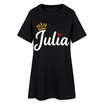 Juliette Nom Couronne Calligraphie personnalisée - Robe T-shirt Femme - noir - Devant