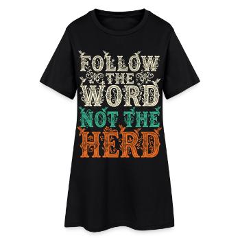 Suivez Le Mot Pas Le Troupeau Colibri - Robe T-shirt Femme - noir - Devant