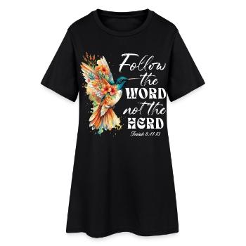 Suivez Le Mot Pas Le Troupeau Colibri - Robe T-shirt Femme - noir - Devant