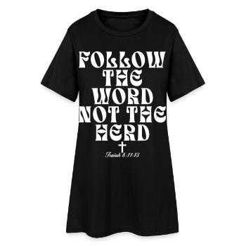 Suivez le Mot Pas le Troupeau Chrétien - Robe T-shirt Femme - noir - Devant