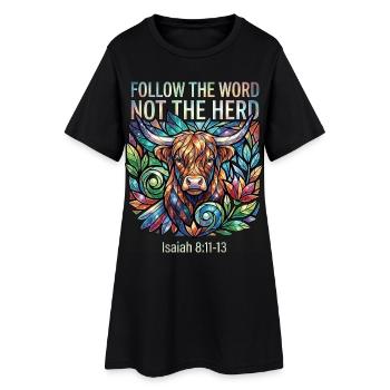 Suivez le Mot Pas le Troupeau Chrétien - Robe T-shirt Femme - noir - Devant