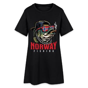 Norway Fishing Fishing Fishing Trip - Women’s T-Shirt Dress - black - Front