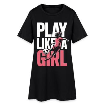T-shirt Soccer Girls – Jouez comme une fille - Robe T-shirt Femme - noir - Devant