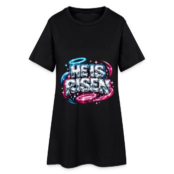 Il est Risen Street Wearing en disant - Robe T-shirt Femme - noir - Devant