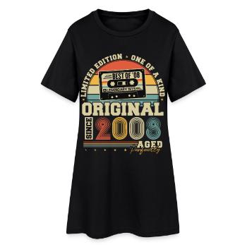 Original 2008 Vintage Jahrgang Retro Geburtstag - Frauen T-Shirt-Kleid - Schwarz - Vorne