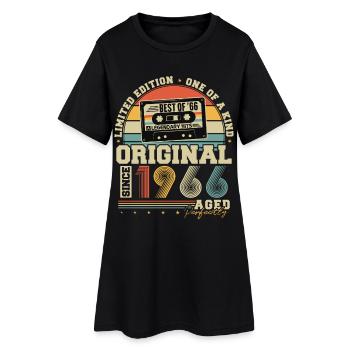 Original 1966 Vintage Jahrgang Retro Geburtstag - Frauen T-Shirt-Kleid - Schwarz - Vorne