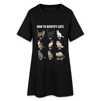 Motif de reconnaissance des espèces félines - Robe T-shirt Femme - noir - Devant
